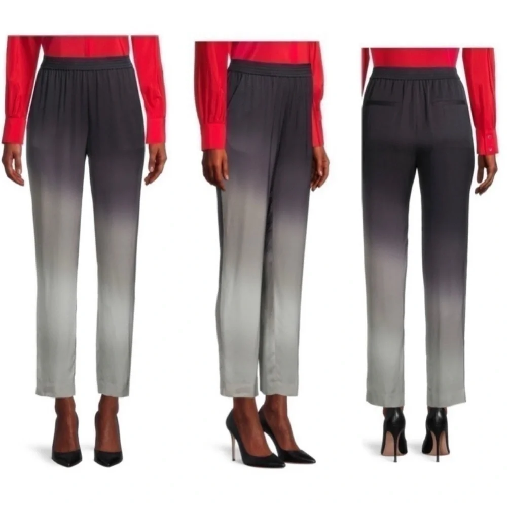 Kobi Halperin Jordi Ombre Silky Straight Leg Cropped Pull On Dress Pant Trouser - Picture 2 of 9